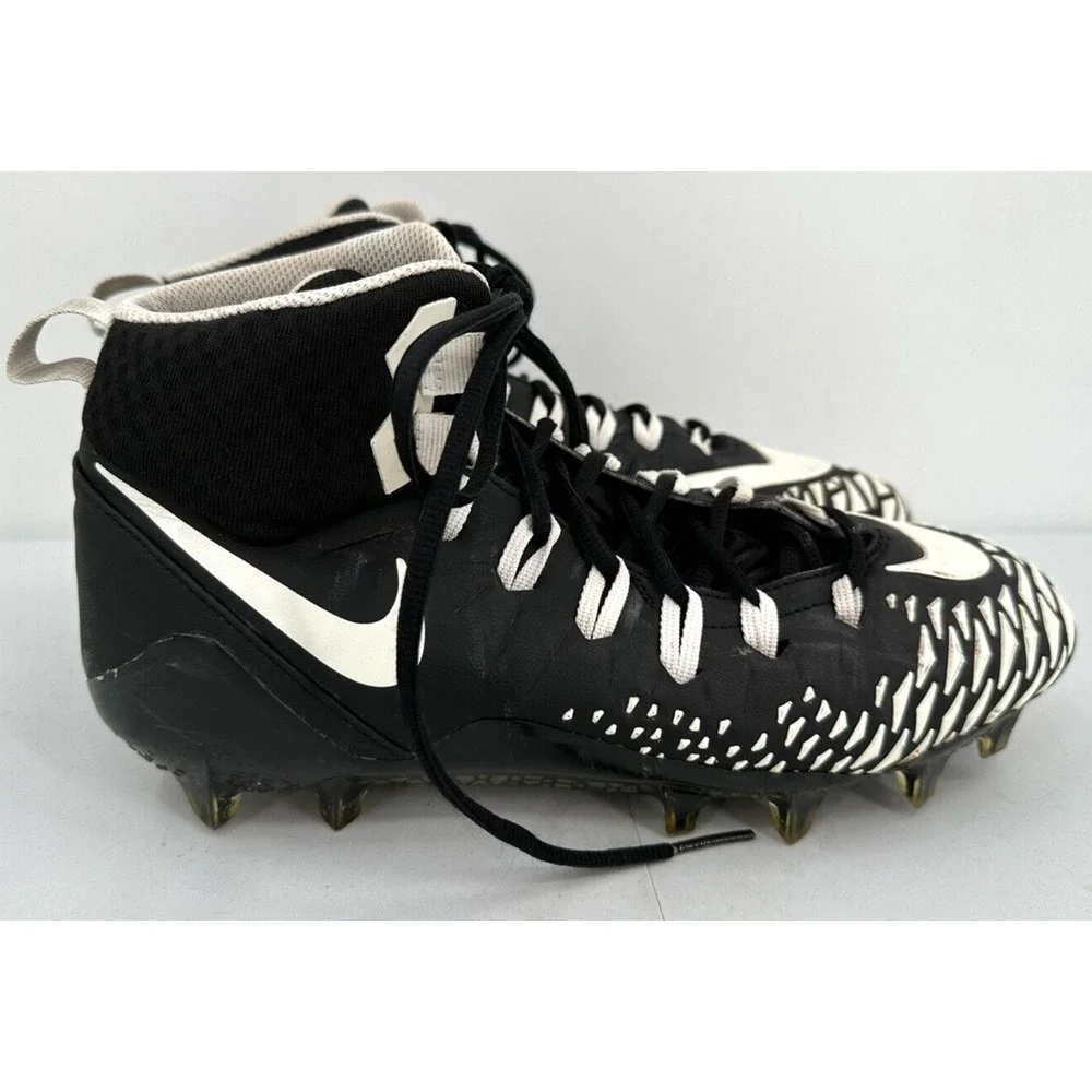 NIKE FORCE‎ SAVAGE PRO Mid Football Cleats Men's Size 10.5 Black And White